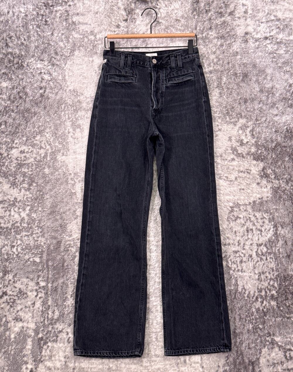 Citizens of Humanity Gaucho Jeans 23 Womens Wide Leg Charcoal Black Wash